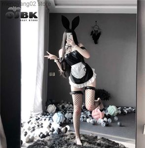Sexy Set OJBK Womens Bunny Girl Sexy Cosplay Vient Imitation Cuir Maid Outfit pour Dames Haute Qualité Roleplay Ensembles Robe Érotique T230531
