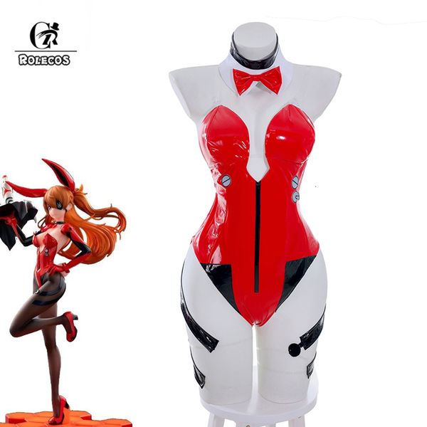 Ensemble Sexy ROLECOS Anime Asuka lapin Costume Langley Soryu Cosplay Costume rouge femmes filles combinaison Halloween body 230411