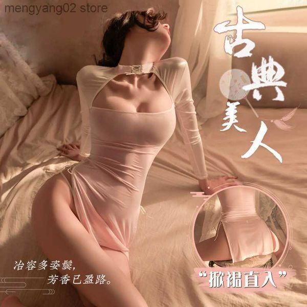 Sexy Set Sexy Cheongsam Jeux Adultes Chemise De Nuit Split Vêtements De Nuit Serrés Rétro Femmes Antiquité Maid Cosplay Uniforme Classique Vient Robe T230530