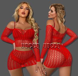 Sexy set sexy lingerie babydoll baby pop minidress lange mouw ondergoed slaapkleding teddies nachthemd speelgoed slaapkleding erotische jurk 230426