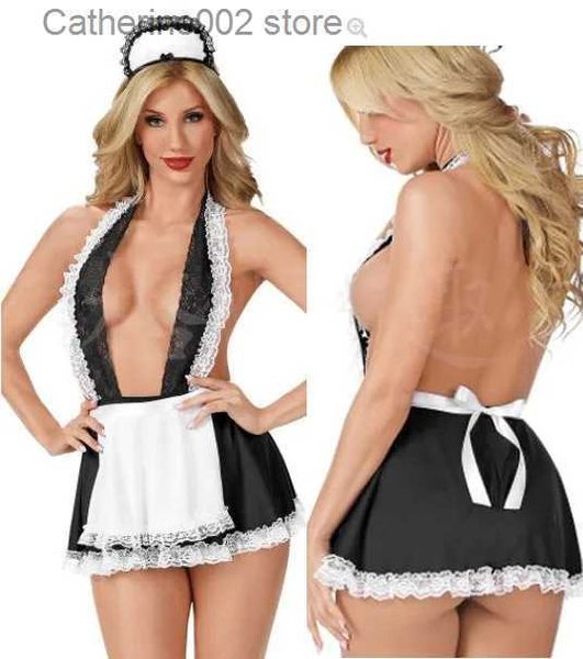 Conjunto sexy Lencería sexy Babydoll Vestido de mucama Uniforme Venir Juego de rol Ropa exótica Lencería sexy Cosplay Fiesta Club Trajes Uniforme de mucama T231027