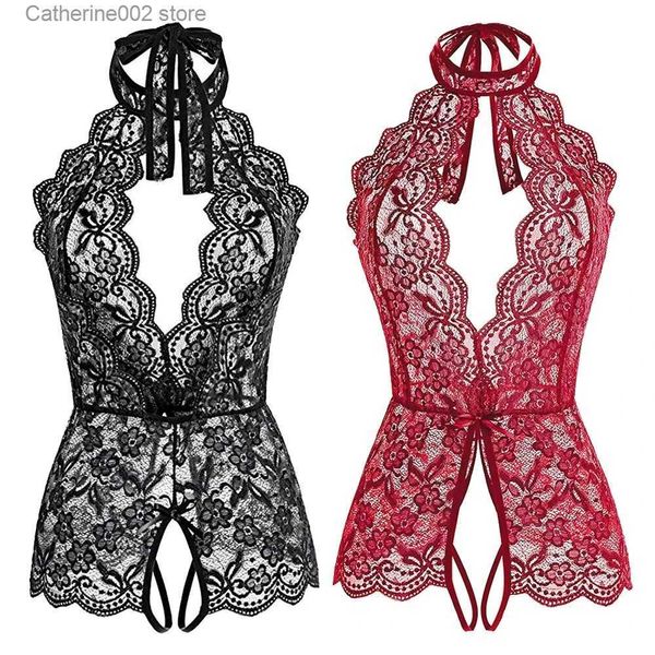 Ensemble sexy Lingerie sexy pour sexe femme Porno Lingerie Érotique Sous-vêtements creux Babydoll Femme Venez Robe en dentelle Mujer Sexi Vêtements exotiques T231027