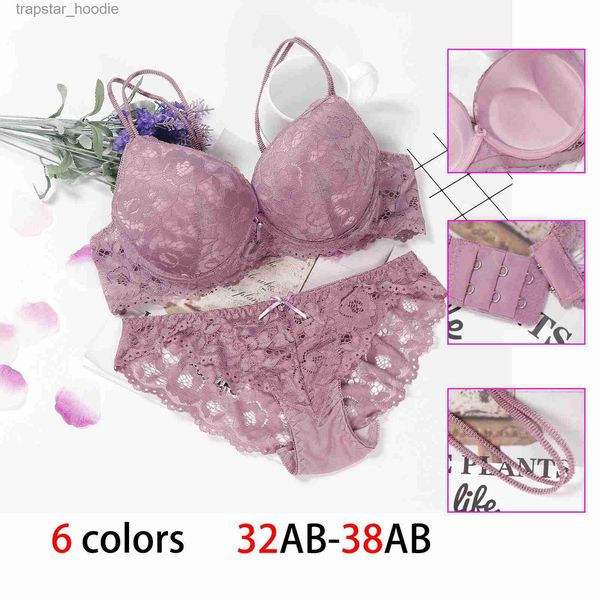 Conjunto sexy Conjunto de lencería sexy Ropa interior Mujer Push Up Lenceria Mujer Femme Underwire Langerie Girl Bralette Bras y Panty Feminina Lace Bra L230920