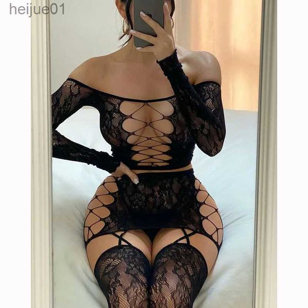 Ensemble sexy lingerie sexy femme érotique lingerie en dentelle sexy vêtements babydoll robe transparente sexy