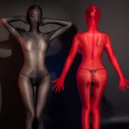 Sexy Set Sexy Oil Shiny Full Body Zentai Body pour femmes SM Tight Catsuits Combinaisons Lingerie érotique Sex Porn Role Play Costumes 230818