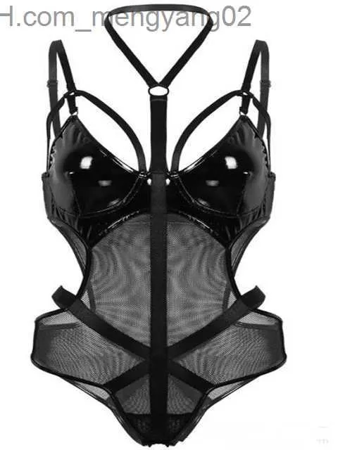 Body Venus Plaza Wet Look Noir - Ouvertures - Lingerie érotique - Taille Au Choix - Neuf