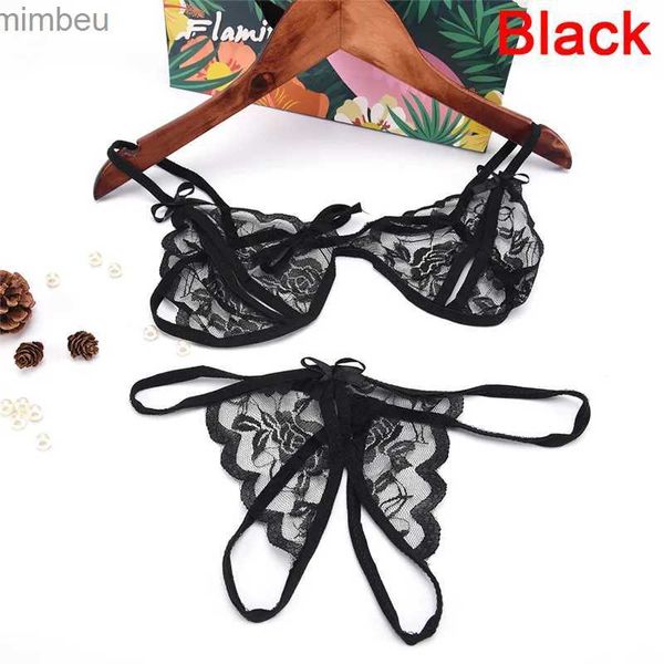 Ensemble Sexy femmes Push Up Transparent Bralette ensembles Lingerie sous-vêtements brassière dames culottes ultra-mince Sexy dentelle soutien-gorge SetL240122