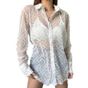 Couverture transparente sexy chemises femme créatrice de chemises à manches longues navire gratuit