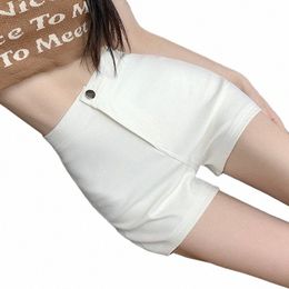 Sexy Shorts Femmes Été Taille Haute Slim Élastique Casual Serré Chaud Pantalon Coréen Vêtements Chauds Bas Vêtements Féminins Noir Blanc v961 #