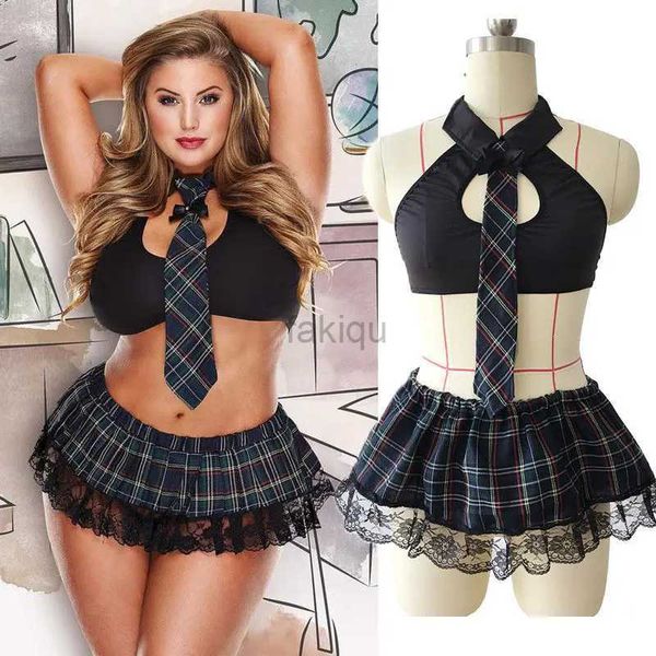 Jupe sexy set sexy 5xl lingerie sexy étudiante écossaise école fille de rôle uniforme lingerie florale robe sexy sexy xxxl xxl 24326