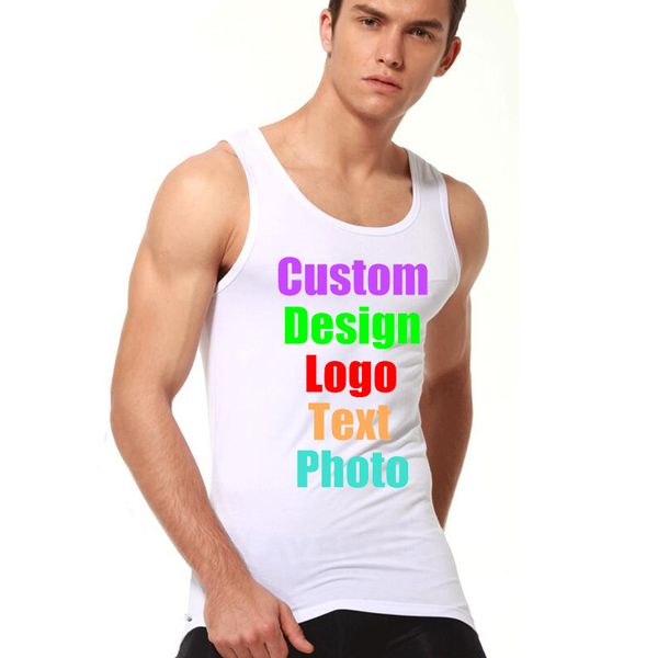 Texte personnalisé sexy slim p o imprimé bricolage haut élastique chars top modal solide personnalisé homme masculin t-shirts 220621