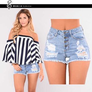 Sexy slank lek nostalgische denim shorts tonen dunne en veelzijdige dames zomer