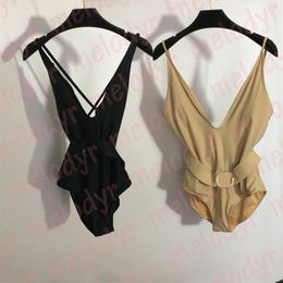 Sexy Sling Swimwear Bikini de natation pour femme avec ceinture à lettres Maillot de bain une pièce pour vacances d'été