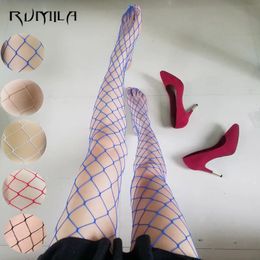 Chaussettes sexy bleu rouge SEXY femmes taille haute bas résille collants club résille culotte tricot net collants pantalon maille lingerie TT016 231025