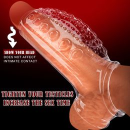 Chaussettes Sexy, anneau pénien, manchon d'agrandissement du pénis, Granule, Clitoris, point G, stimulation, retardement de l'éjaculation, jouets sexuels pour hommes, Sex Shop