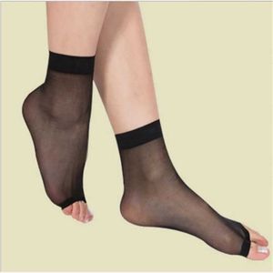 Sexy sokken kwamen zijden open piepen sokken vrouwelijke kous skin kleur zwarte ultradunne onthulde teen kousen nieuw