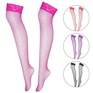 Chaussettes sexy bas résille été mince maille transparente cuisse haute élasticité sur le genou bas en nylon 6 couleurs 231211