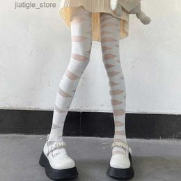 Chaussettes sexy Japonais Cross Strap Bas Collants blancs Jk Soie Noir Collants Anime Cosplay Bandage Bas Fille Mignon Loli Bas Y240401