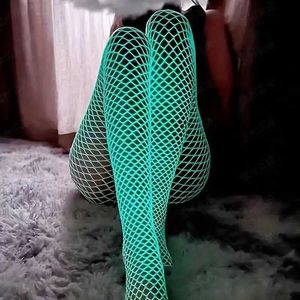 Chaussettes sexy nocturnes fluorescentes pour femmes longues chèques de body debite