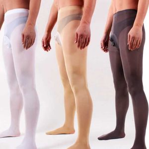 Chaussettes sexy de couverture de pénis cols pour sous-vêtements mâles gay lingerie érotique sexy mens chauds velours bas de nuit de sexe de sexe mens slim collants 240416