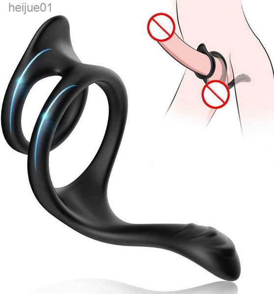 Chaussettes Sexy Pénis Anneau Masturbateurs Masculins Retarder L'éjaculation Cock Ring Clitoridien Érotique Adult Sex Toys pour Hommes L230518