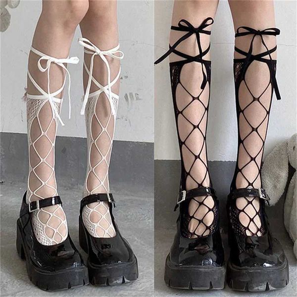 Chaussettes sexy femmes sexy bassage bandage croix de boucles de genou du ruban anti-coups de fête