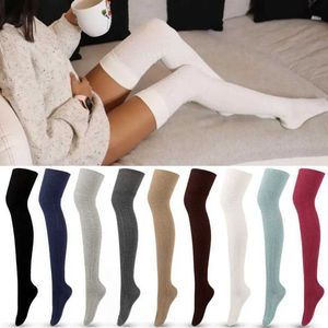 Sexy sokken winter sokken thermische kous kniebaan dij hoge dames lange Koreaanse Japanse stijl wit heet over zwart 7/8 voor meisjes half fuzzy 240416
