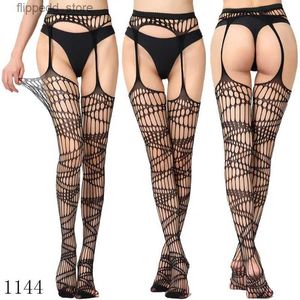 Sexy Sokken Vrouwen Zwarte Kousen Visnet Hoge Panty Lingerie Sexy Dames Panty Bloemenprint Mesh Kanten Kousen Lange Sokken Q231019