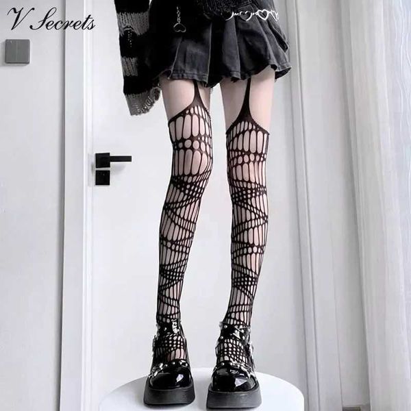 Chaussettes sexy femmes collants bassages sexy araignée web poissnet maille collants nouveaux anti-snagging lolita calcitines club fêne filet bass de filet 240416