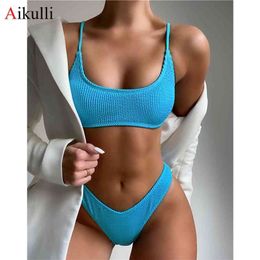 Sexy solide Bikini maillot de bain femmes Push Up maillots de bain ensemble été Biquini brésilien maillot de bain vêtements de plage natation 210702