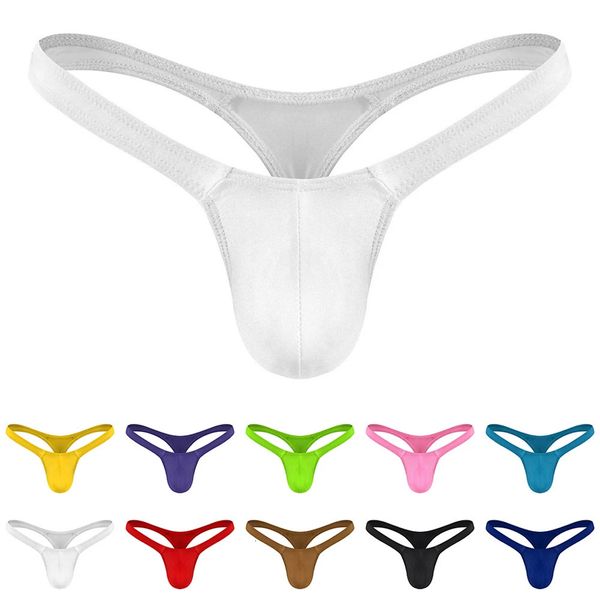 Sexy Color Color Thongs Low-Rise Simple T-back string Bluge Bluch Briefs G-String Bikini Pump Pump Man For Men 240506