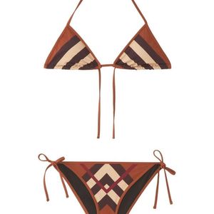 Sexy gesplitste bikini -ontwerper badmode dames mode luxe print bikini backless strappy strand zwempak