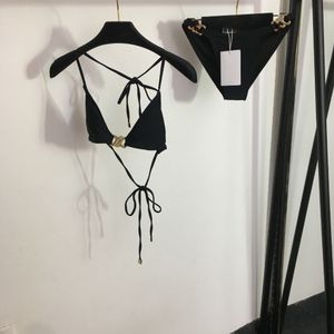 Sexy lente zomer merk dezelfde stijl twee stukken sets korte rok crew nek empire korte mouw jurk bikini badkleding