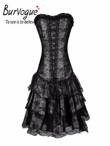 Corsets et Bustiers Steampunk Sexy Burlesque gothique dentelle Steampunk robe Corset grande taille Costume Bustier fleuri Dress8124923