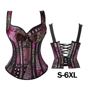 Corset Sexy Steampunk à fermeture éclair, grande taille, rétro, Cosplay, Bustier, robe de soirée, noir, à lacets, Top2853