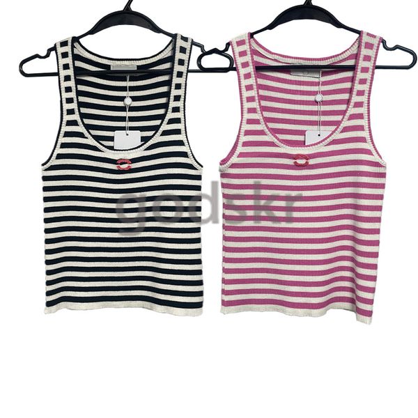 Sexy Striped Top Top Femmes Camisole Fashion Crew Nou Souples sans manches Gips sans manches