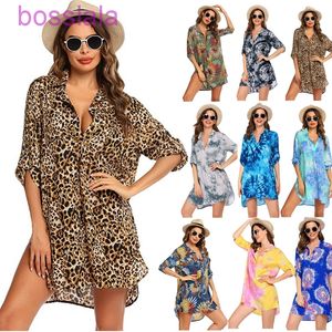 Sexy maillot de bain couvrir femmes impression Blouses chemises à manches longues sweat hauts plage crème solaire vêtements