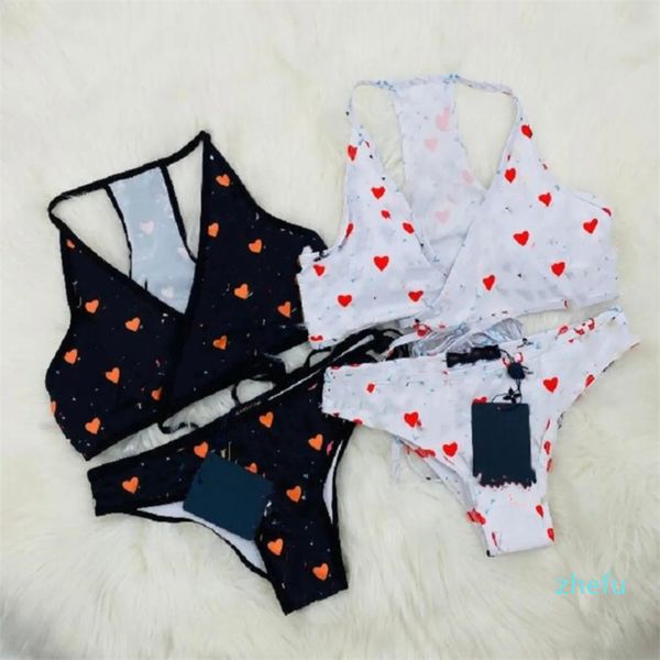 Traje de baño sexy para mujer Bikini set love Multicolors Summer Time Beach traje de baño para mujer