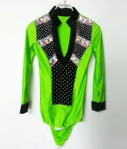 Tango Tango Menboy Latin Dance Top Green Whiterose Male Ballroom Shirt Spandexbright Drill Clothing For Dancing19814340