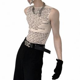 Débardeur sexy en maille pour hommes, gilets extensibles, tendance Fi Y2k, Streetwear, manches singulet, t-shirts LGBT unisexe, sous-vêtements X5Tx #