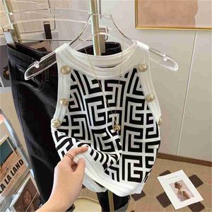 Sexy tanks vrouwen breien t shirts tops borduurpatroon gebreide hoodie mouwloze sport slanke vest blouse kleding maat s-ldj41