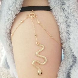 Serpent élastique de cuisse Sexy, collier de mode pour femmes à longues jambes, chaîne de pied multicouche personnalisée, bijoux de chaîne de corps