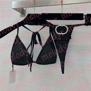 Sexy Thong Bikini Set Women Gevoerde bra Swimwear Diamant Letter Kandage Badpak Zwempakken