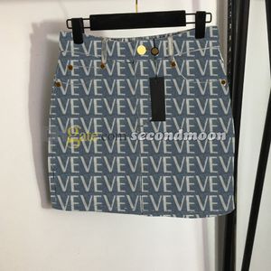 Sexy Strakke Rok Vrouwen Hoge Taille Denim Rokken Designer Letters Print Rok Zomer Ademende Jean Rokken