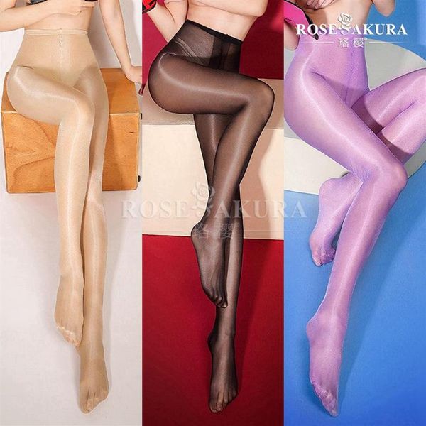 Collants Sexy 30D pour femmes, mode huile brillante, entrejambe ouvert, bas en fils, tuyau de danse, chaussettes à haute élasticité, Hos2680