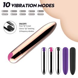 Massageurs de jouets sexy 10 vibrants USB Charges Mini vibratrice de balle puissante Femmes clitorales Stimulator Vaginal G Masturbation Masturbation Vibrateurs érotiques