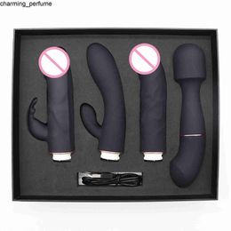 Toys sexy 4 vibrants interchangeables g spot clitoris silicone wire sans toys sexy massage massage pour la femme vibratrice du vagin