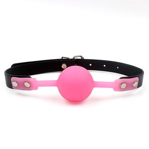 sexy Speelgoed voor Koppels Flirten Volwassen Spelletjes Mond Gevulde Bondage Orale Fixatie PU Lederen Band Siliconen Ball Gag