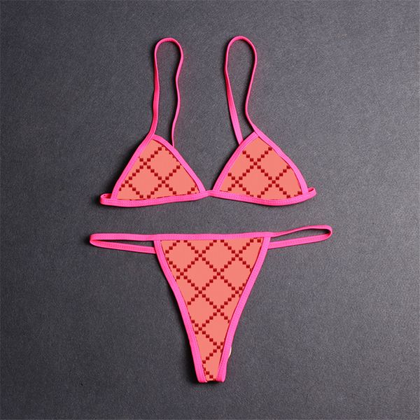 Sexy Triangle Bikinis Women Swimwear Tul Tul Lace Artitud Underwear Carta Bordada Halter Swimsuits Beach Bray Brains Lingerie See a través de una mujer traje de baño