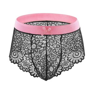 Sexy ondergoed kanten see-slips trunks veiligheidsgordel voor heren body slipje sissy kleding gay exposure bikini lingerie